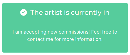 A custom content region is green whenever Judith is accepting new jobs.