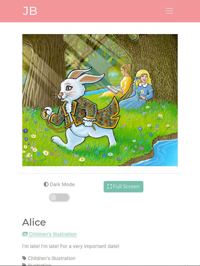 An image of on a white background. There are tools for making the image appear on a dark background or to make it full screen