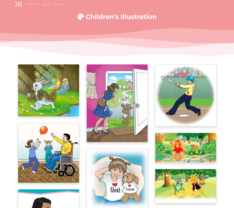 A screenshot of one of the custom galleries on Judith’s website built using masonry.