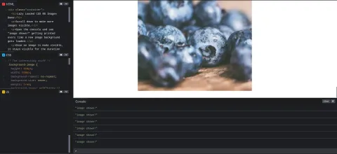 Screenshot of the intersection observer API in action.
